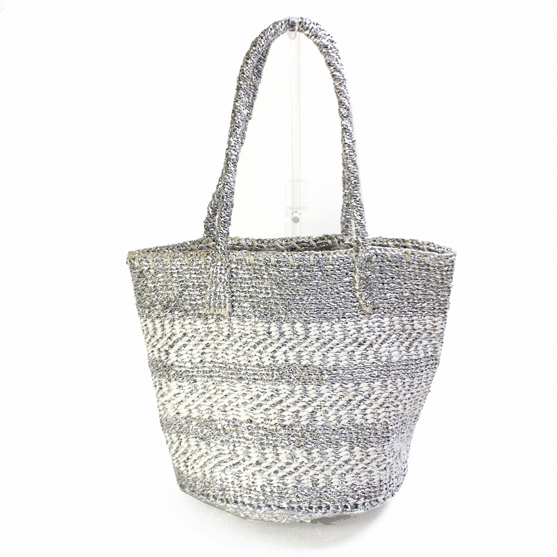 プラスチックサイザルバッグ10インチ スタンディング プラチナx白