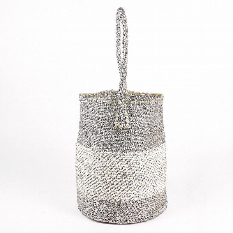 プラスチックサイザルバッグ8x10 ミルク缶 ミックス プラチナx白