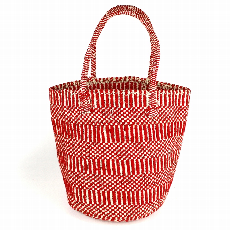 アクリルxサイザルバッグ共手10x12 チェッカースタンディング 赤