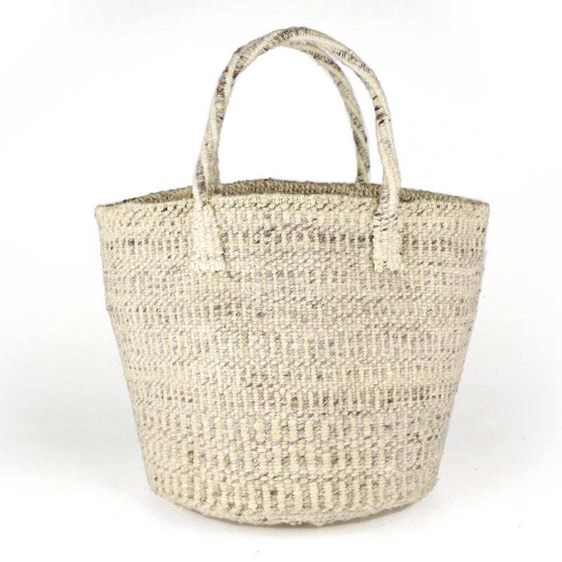 羊毛サイザルバッグ10インチ スタンディング 生成xミックスグレー