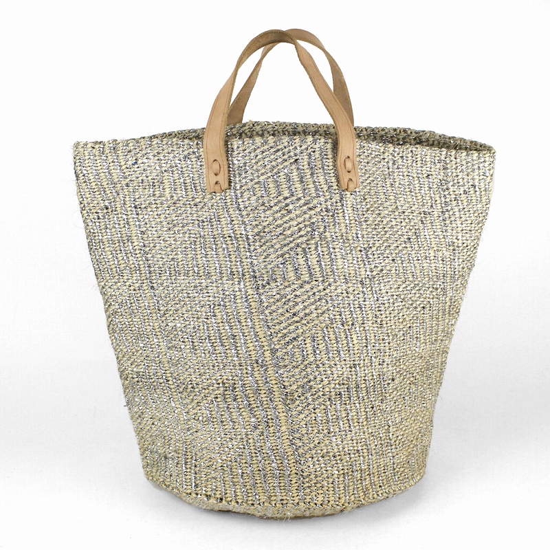 プラサイザルバッグ12x14 フラッグ 平革ハンドル生成 プラチナ