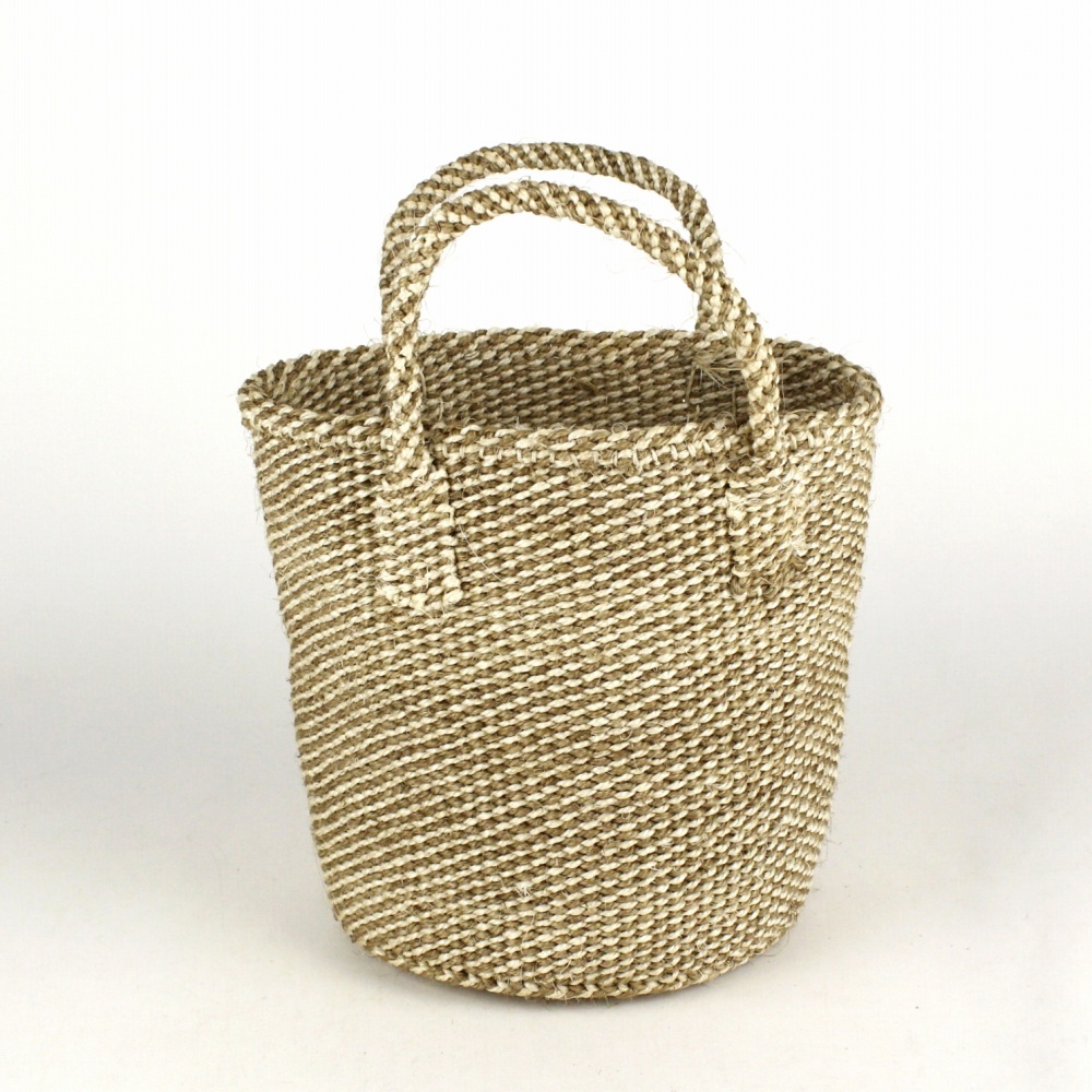 サステナブルサイザルバッグ7x8 ミックス 生成xチャコールグレー