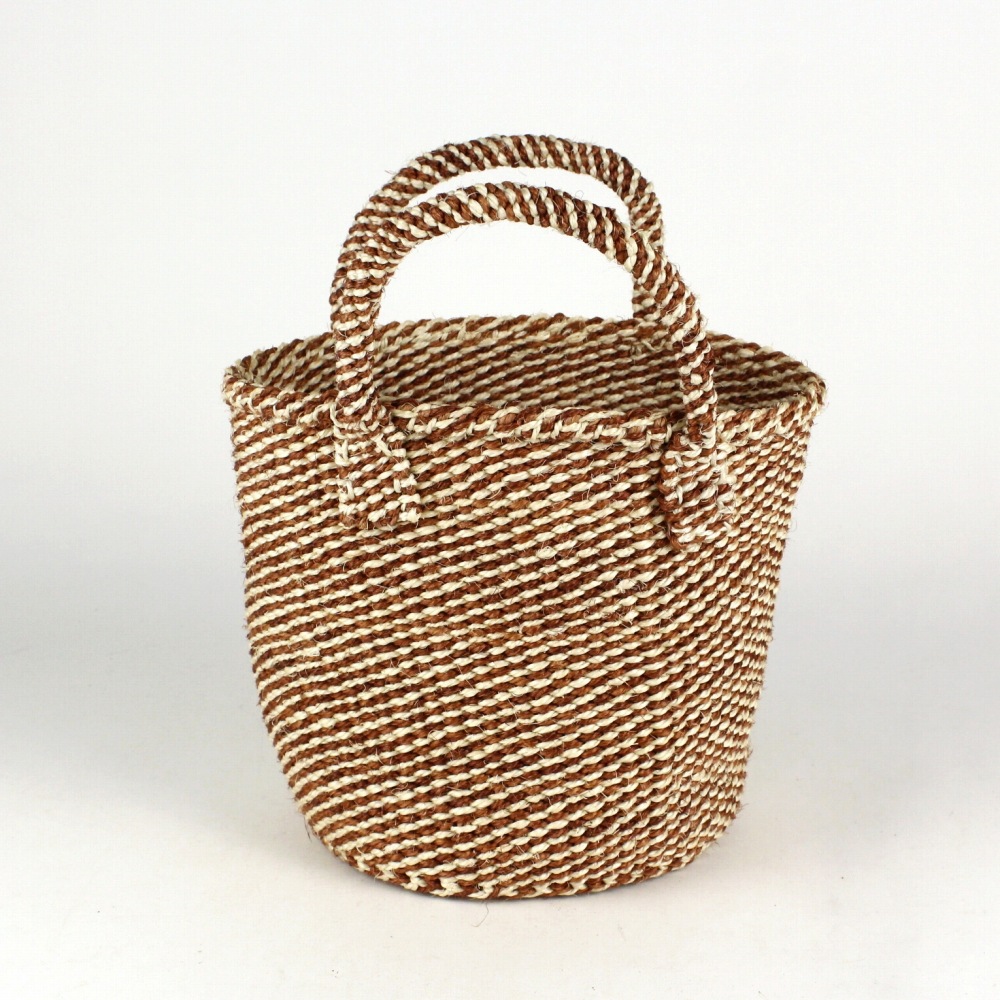 サステナブルサイザルバッグ7x8 ミックス 生成xバークブラウン