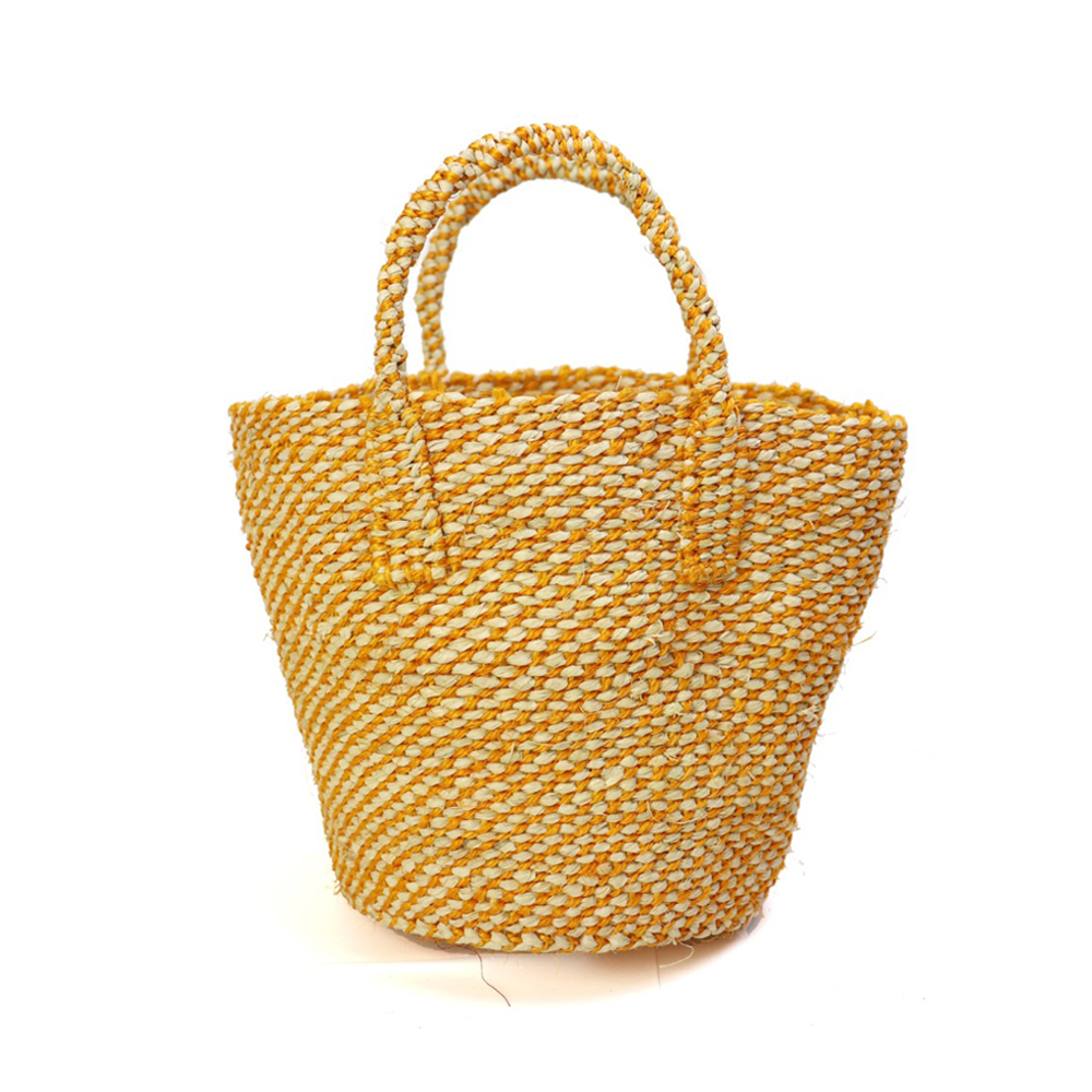 ラフィアサイザルバッグ ミニ ミックス 黄