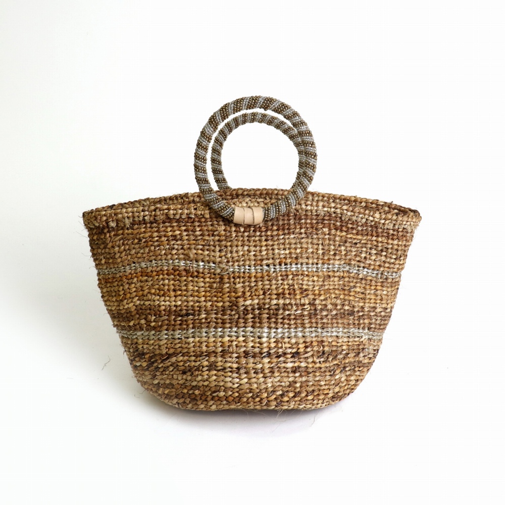 バナナバッグ8x7 ビーズリングハンドル プラライン ゴールド