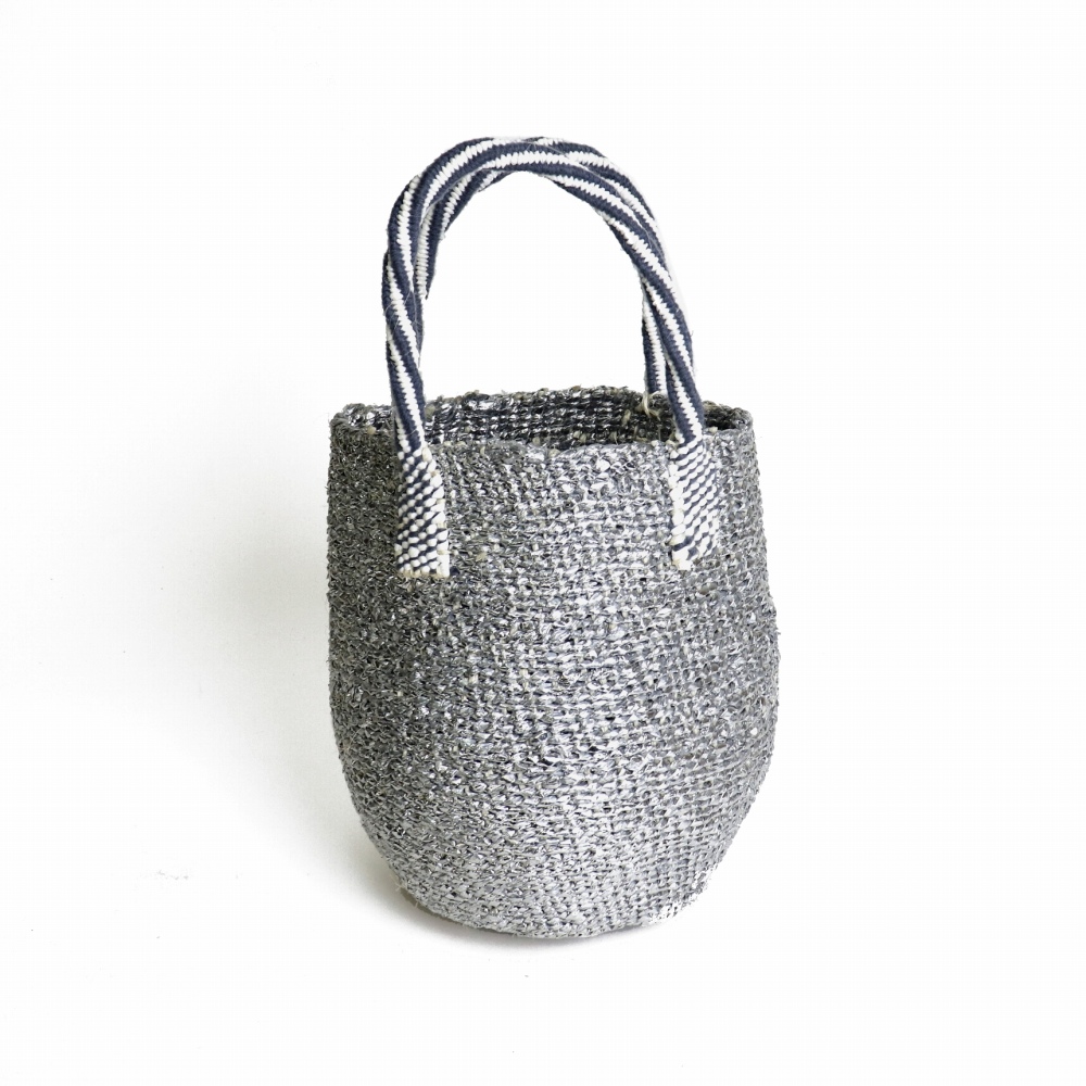 ボールシェイププラサイザルバッグ0x12 アクリルプラハンドル プラチナx白