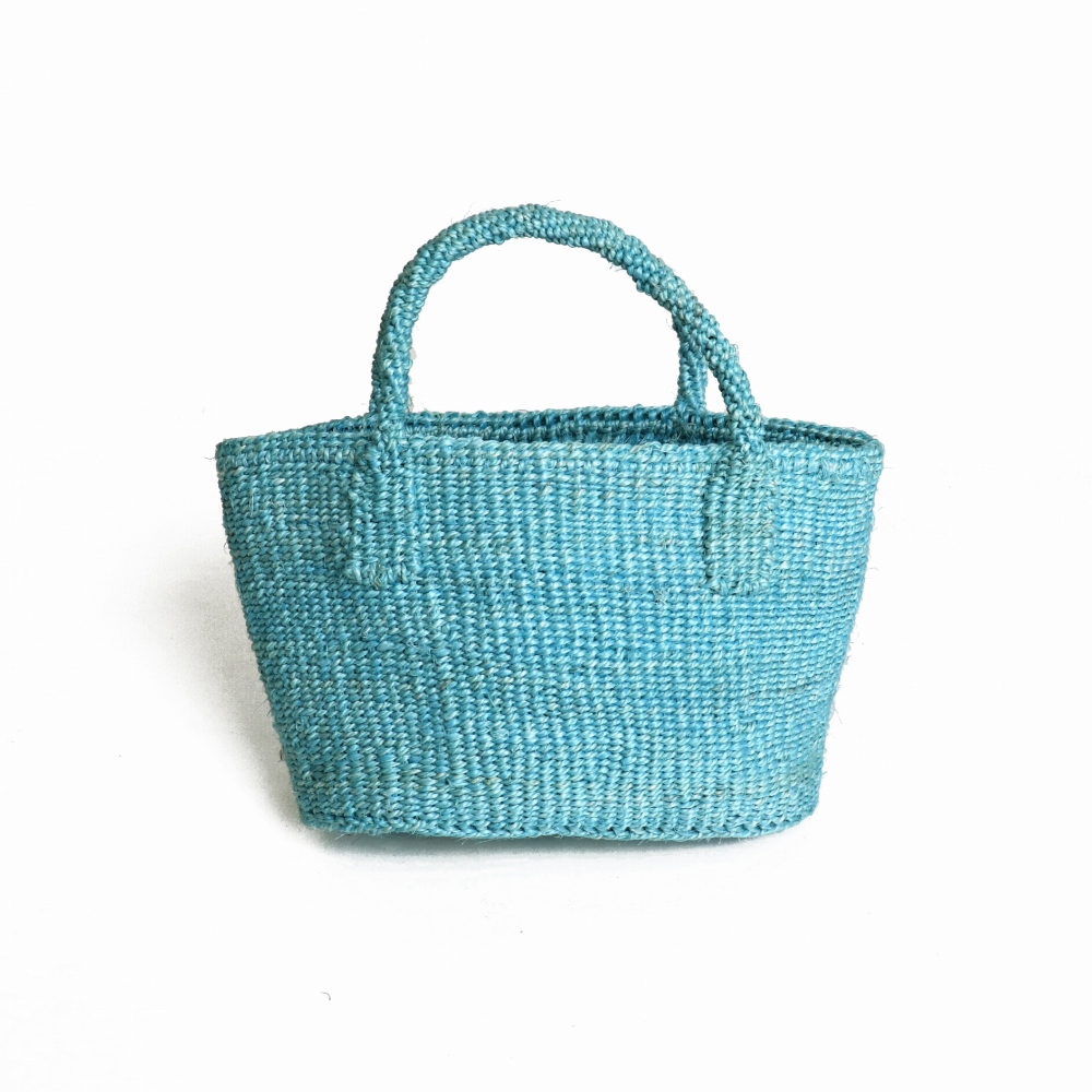 サイザルバッグ楕円底8x4x6 ミント