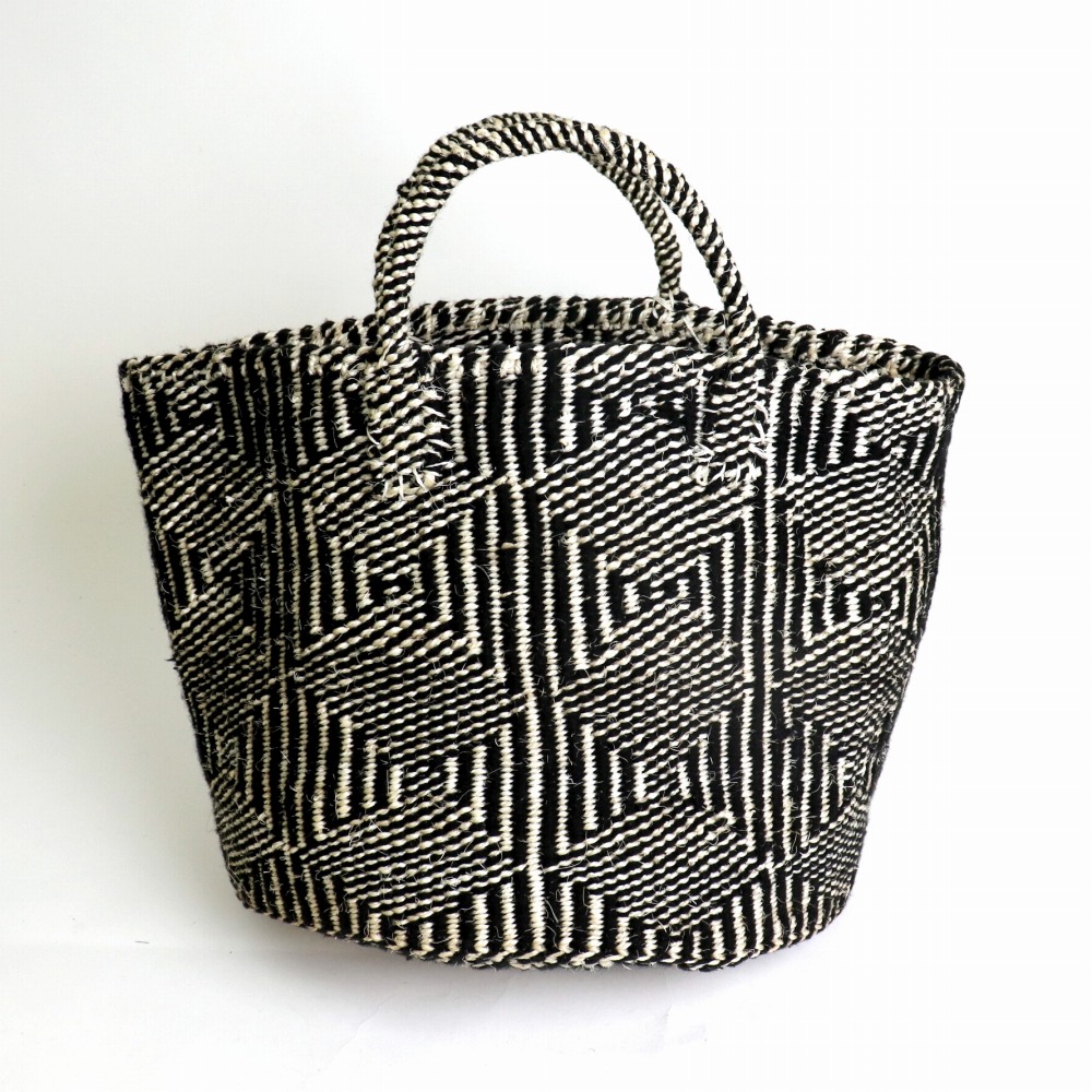 アクリルxサイザルバッグ12インチ ダイヤ 黒