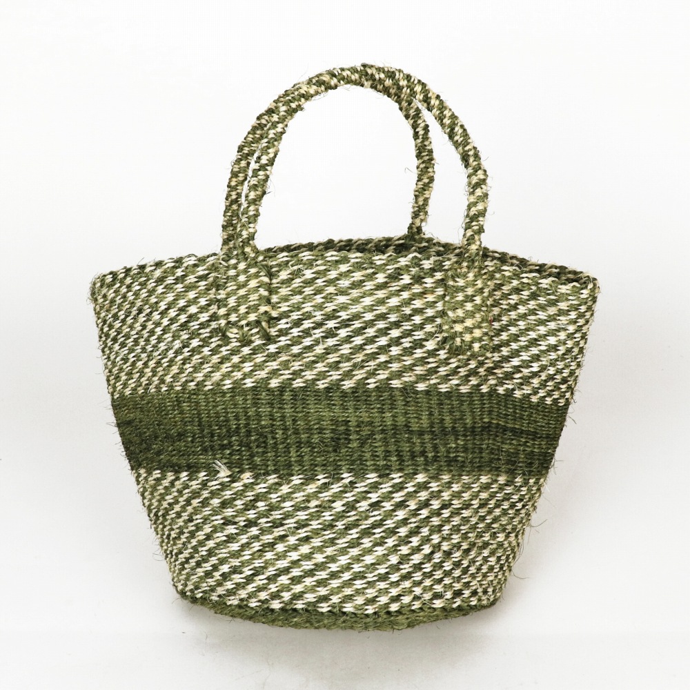 サイザルバッグ8インチ チェッカー ダークグリーン 24SS一点物 @5400→4320