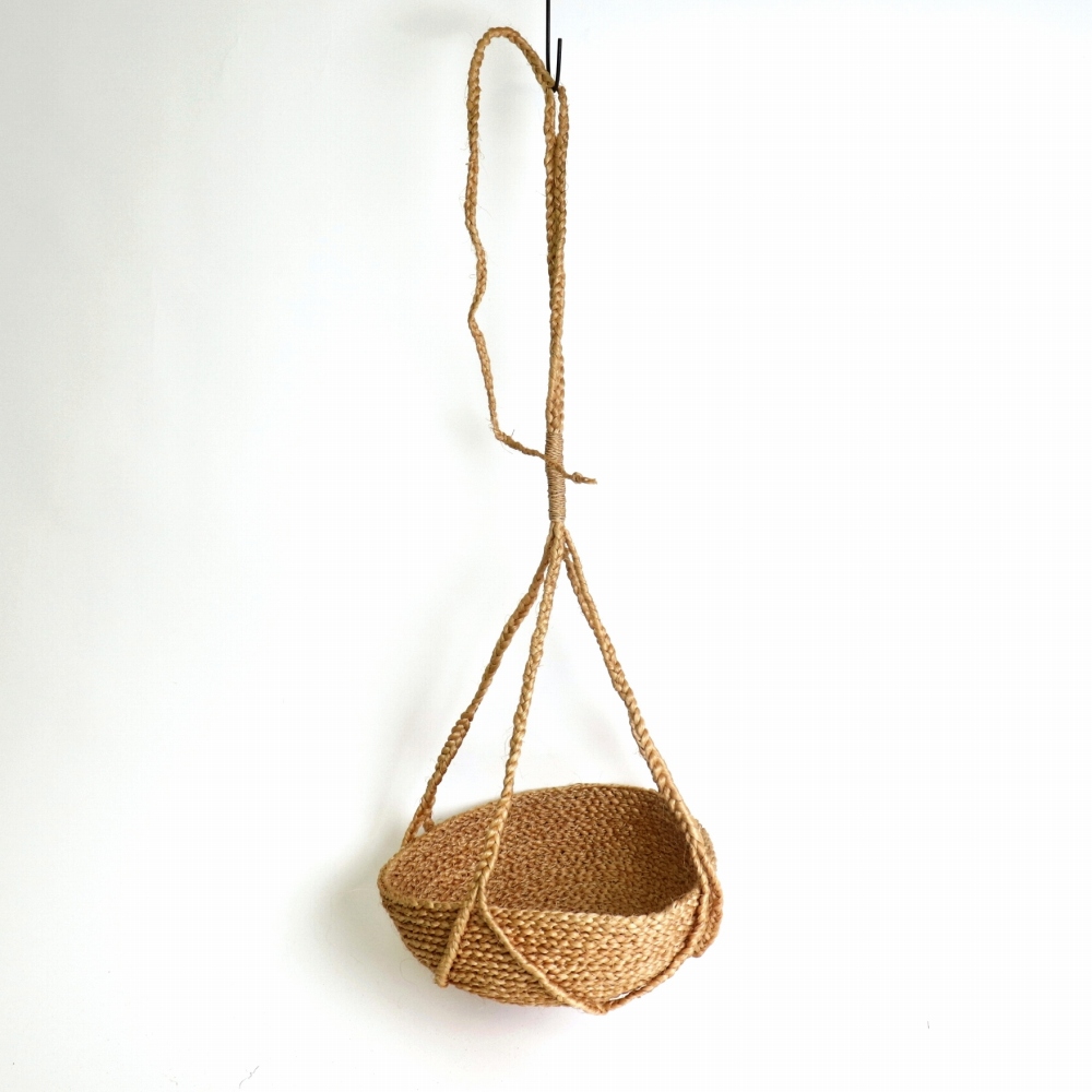 ボメットサイザルハンギングかご ロープ付 ライトブラウン 24SS一点物 @5800→4640