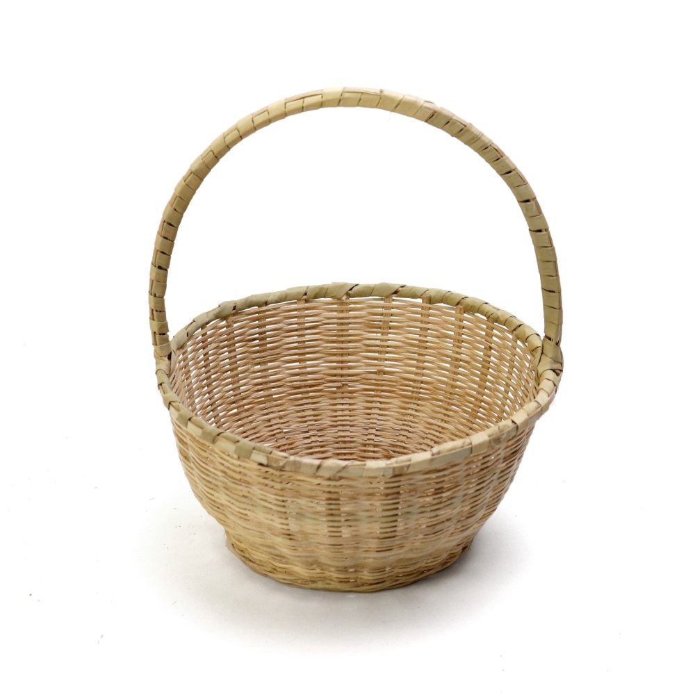 ルオバスケット 取手付 無地 生成