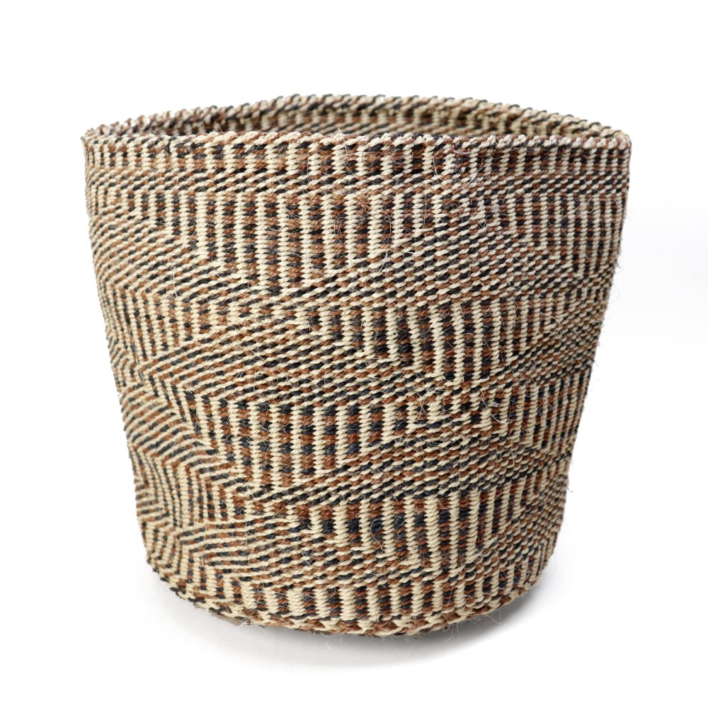 サイザル伝統ゼブラ柄 インテリアかご