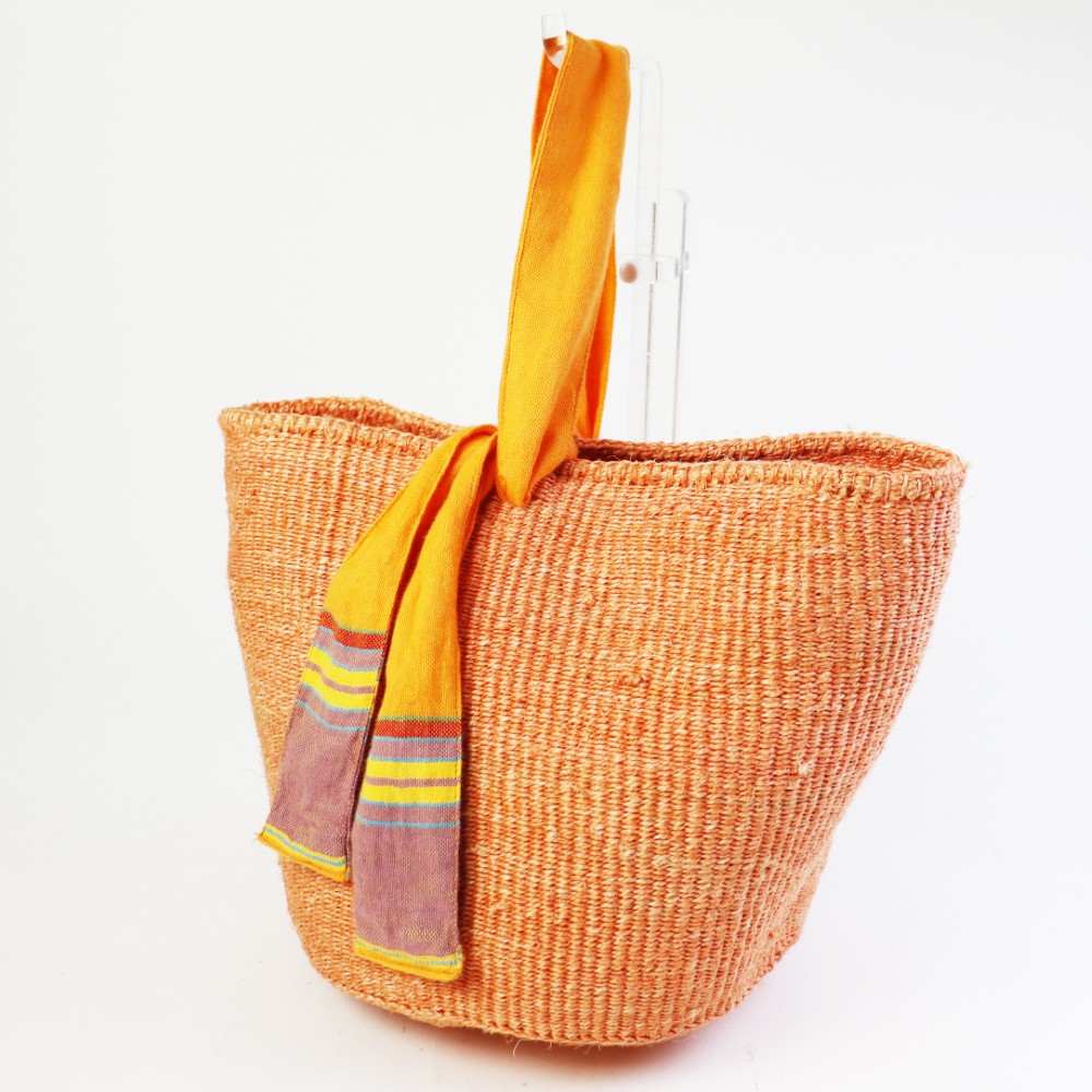 サイザルバッグ共手9インチ キコイワンハンドル オレンジ