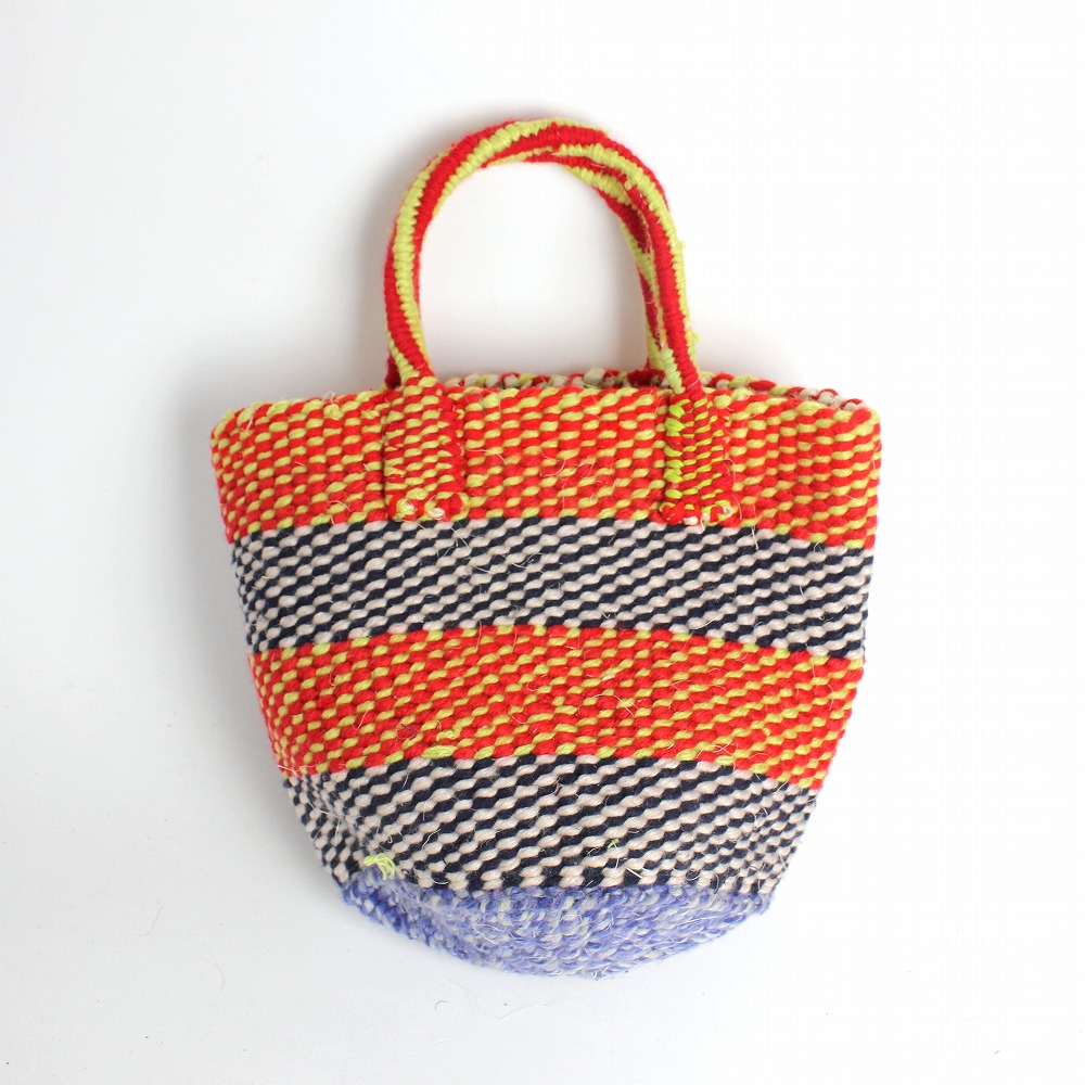 アップサイクルスクールセーターアクリルバッグ ミニ  07  一点物