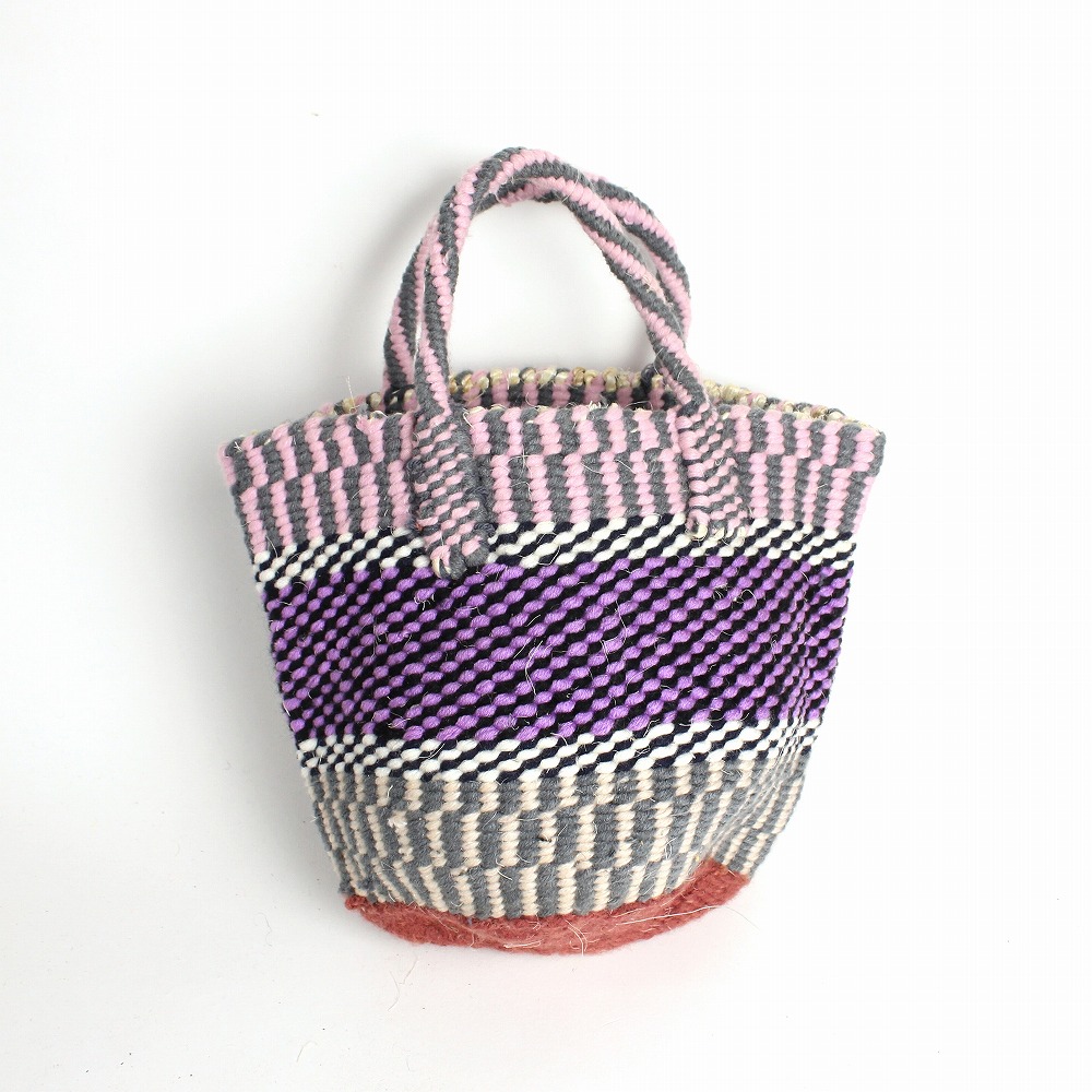 アップサイクルスクールセーターアクリルバッグ ミニ  12  一点物