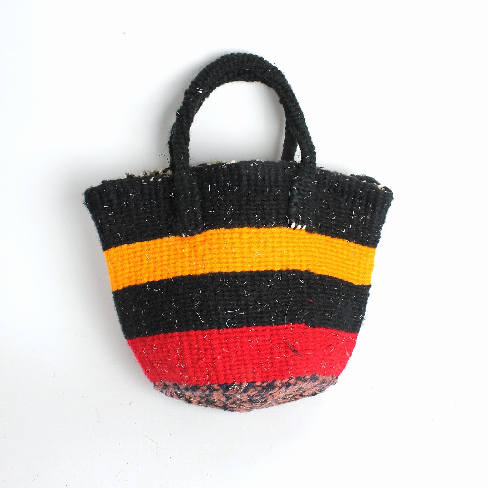 アップサイクルスクールセーターアクリルバッグ ミニ  13  一点物