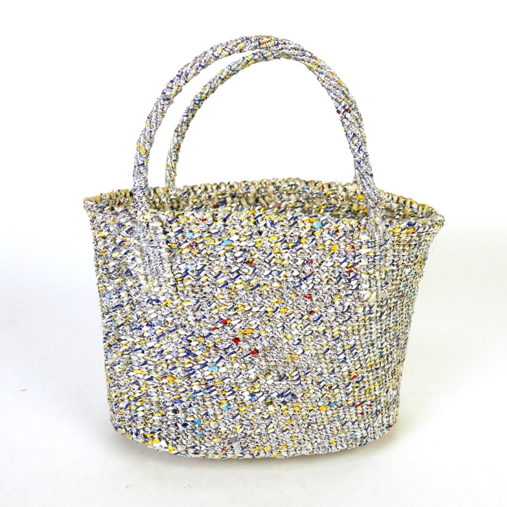 プラサイザルバッグ楕円底8x4x6 シルバー