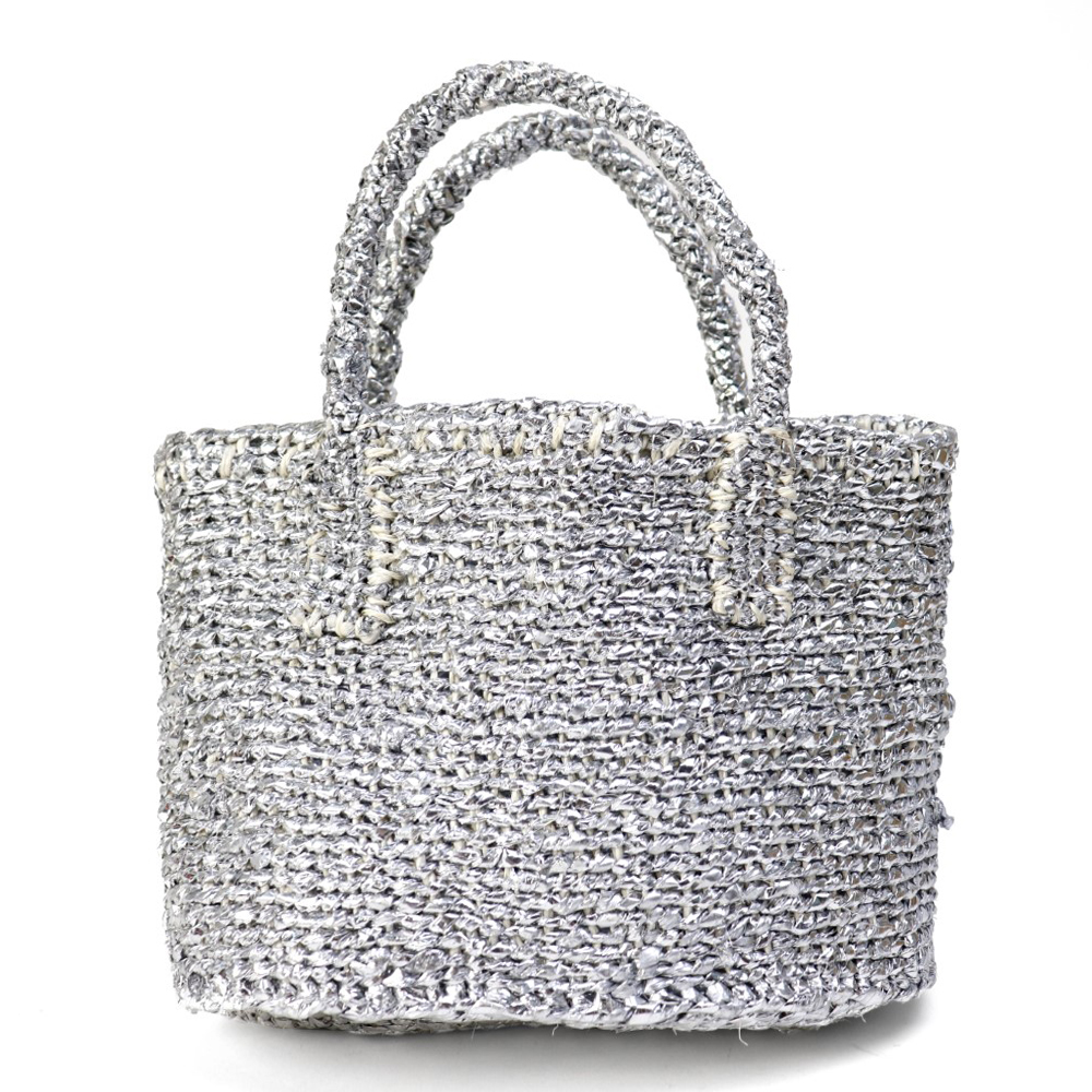 プラサイザルバッグ楕円底8x4x6 プラチナ