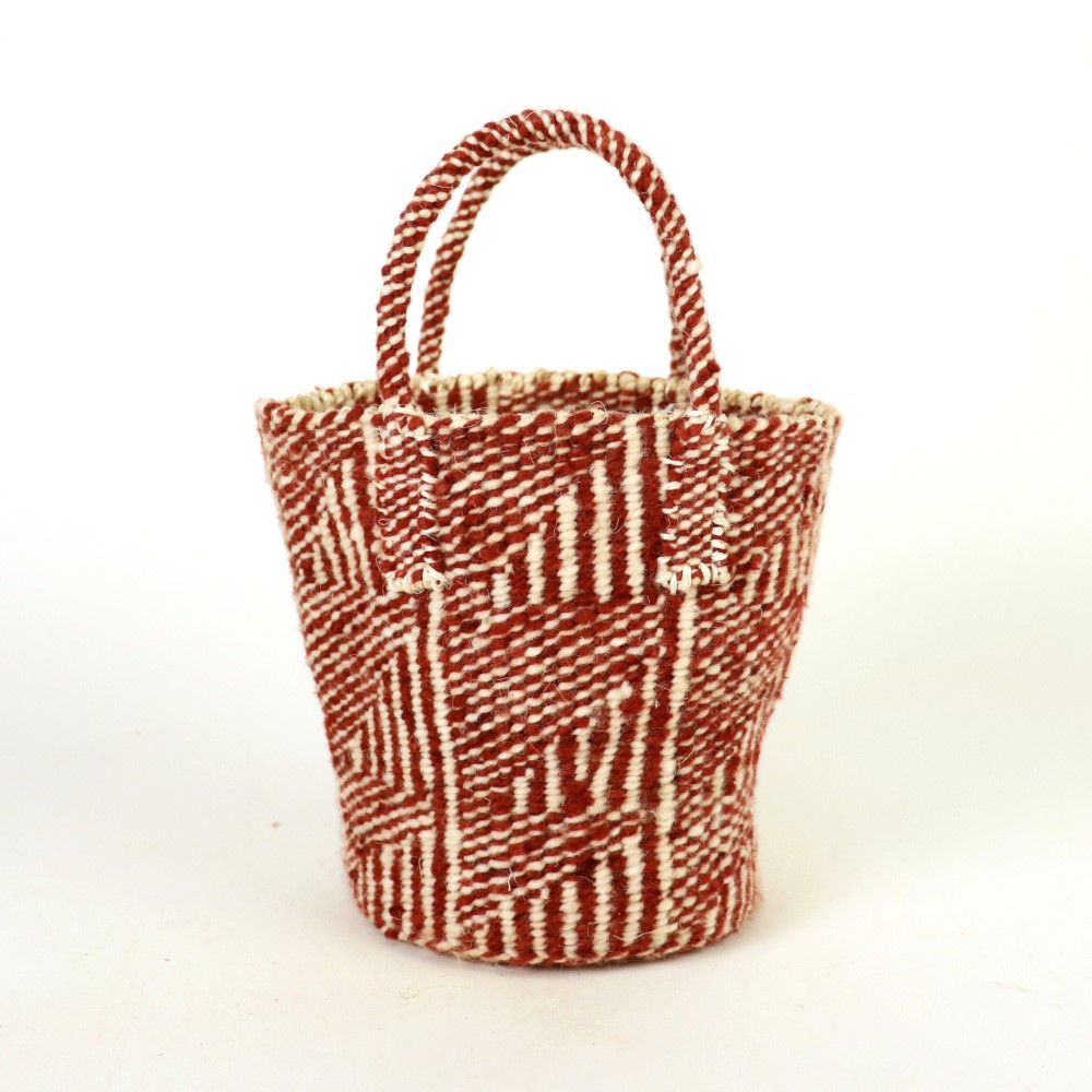 羊毛サイザルバッグミニ フラッグ 赤