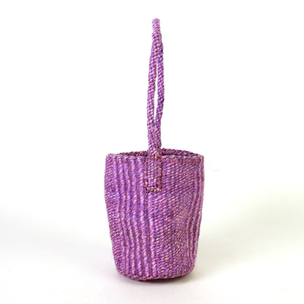 ミックスアクリルxサイザルバッグ5x7 ワンハンドル カスケード パープル