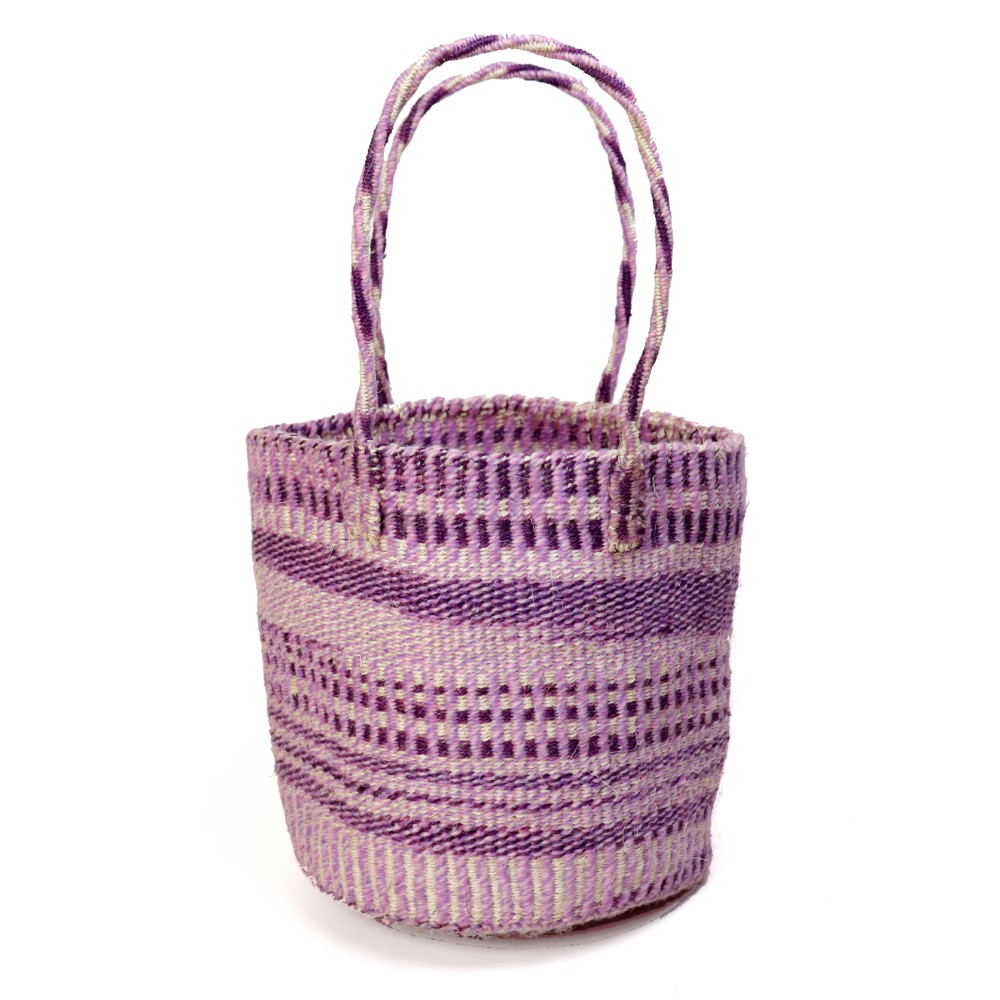 ミックスアクリルxタイダイサイザルバッグ10インチ スタンディング ラベンダー