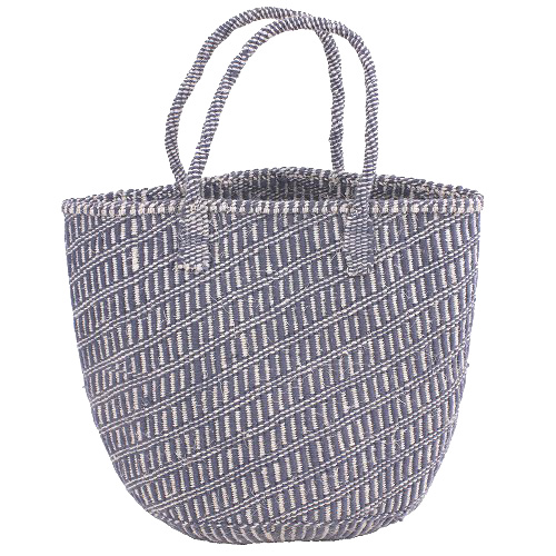 アクリルサイザルバッグ共手 斜め格子 10インチ グレー