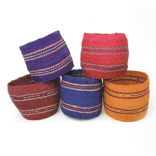 サイザルポット ビーズ織り込み 中