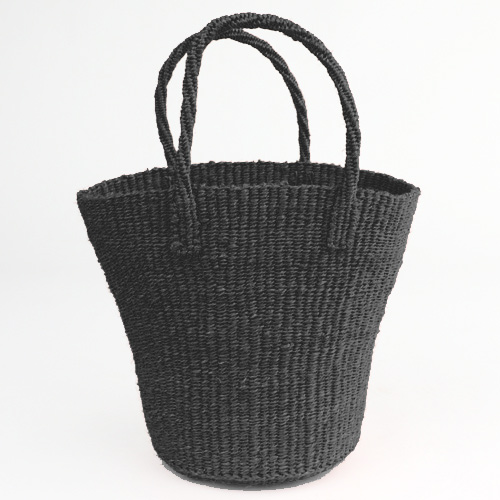 サイザルバッグ共手無地 ミニ　黒