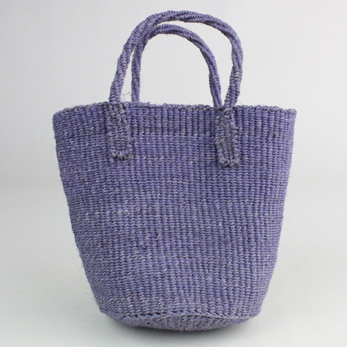 サイザルバッグ共手無地 ミニ 紫