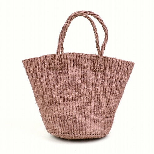 サイザルバッグ共手無地 ミニ ペールピンク