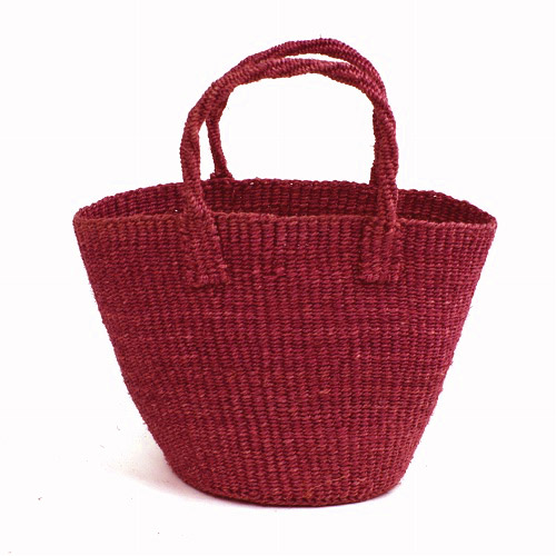 サイザルバッグ共手無地 ミニ　赤