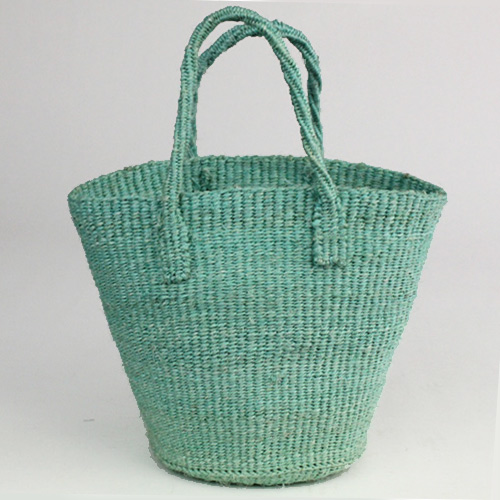 サイザルバッグ共手無地 ミニ　ミント
