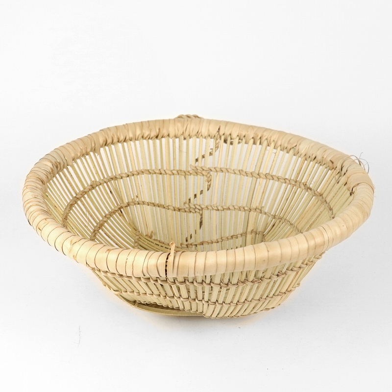 マリ竹かご　浅型 丸