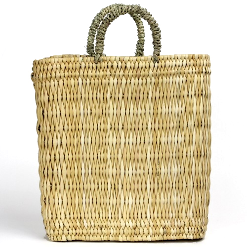 ストローかご 薄 縦長