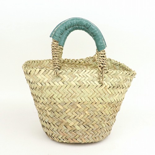 アブダドームかご S 革ハンドル マラカイト