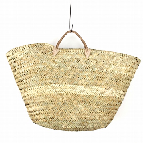 アブダカゴ 大 革編みハンドル ナチュラル