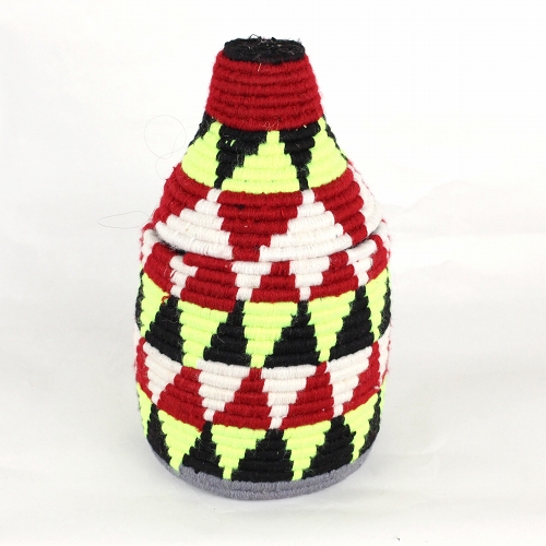 アクリル毛糸カラフル蓋つきかご ベルベルバスケット 小 09 一点もの