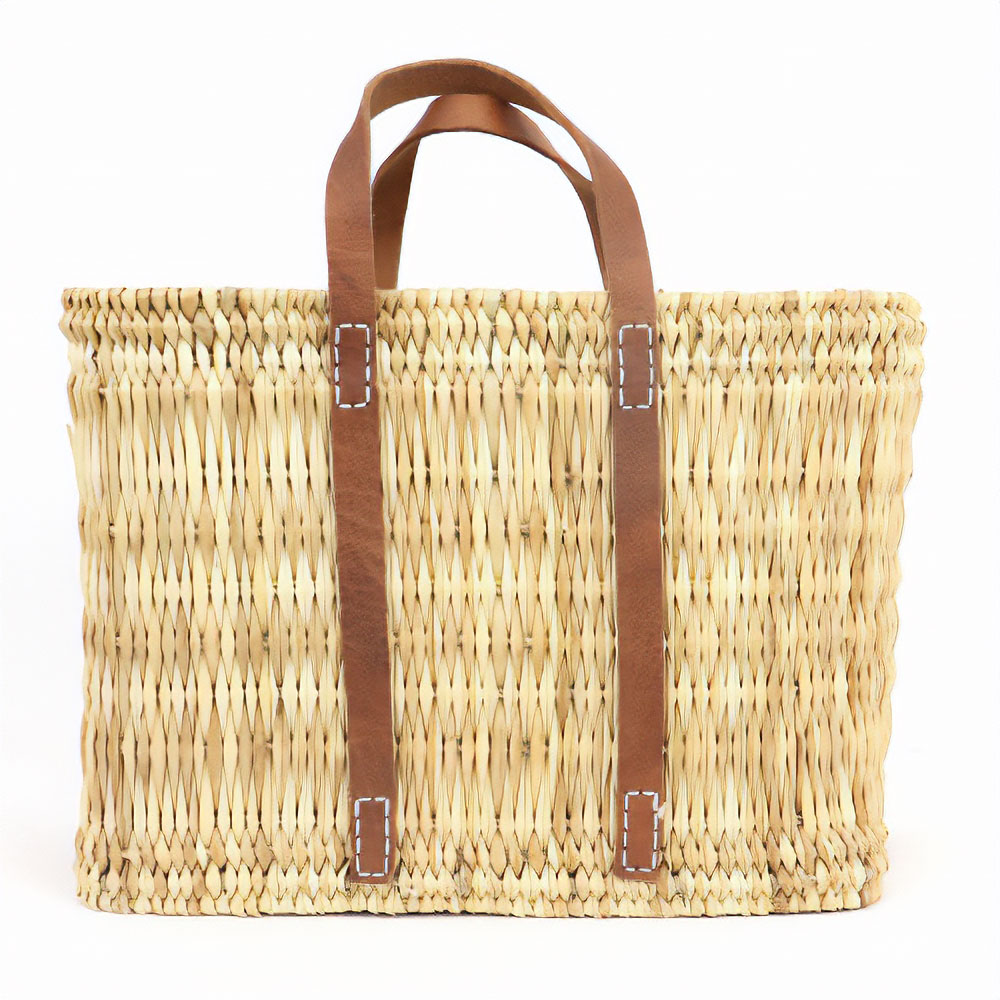 ストローカゴ 大 平革ぐるりハンドル ナチュラル