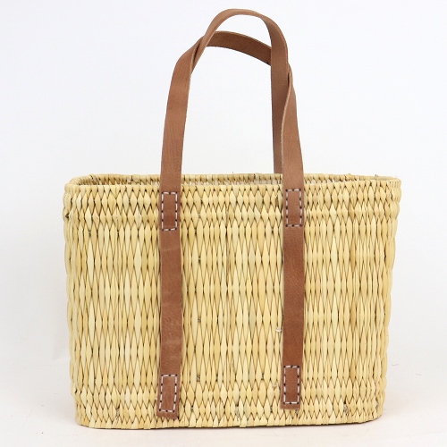 ストローカゴ 小 平革ぐるりハンドル ナチュラル