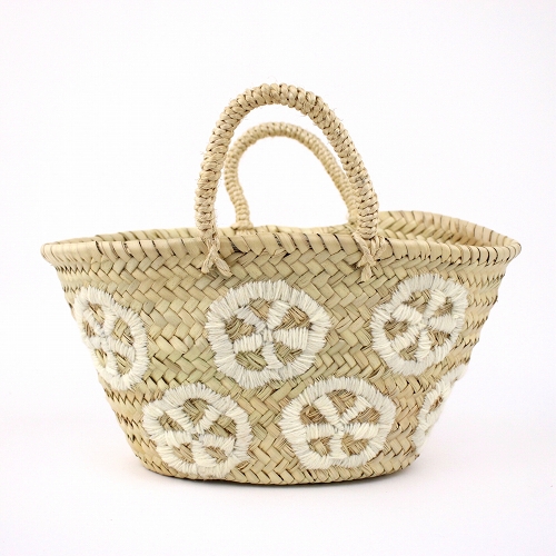 レンコン刺繍カゴ