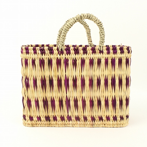 ストローカゴ 小 ドームハンドル 柄3 フシア