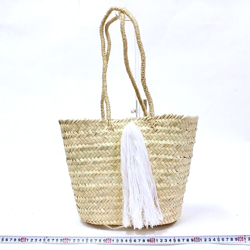 楕円底ショルダーカゴ 白長タッセル付き 20SS一点 @8500→6800円