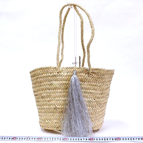 楕円底ショルダーカゴ シルバー長タッセル付き 20SS一点 @8500→6800円