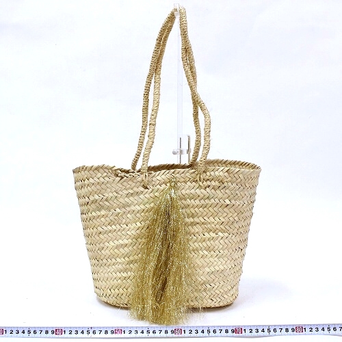 楕円底ショルダーカゴ ゴールド長タッセル付き 20SS一点 @8500→6800円