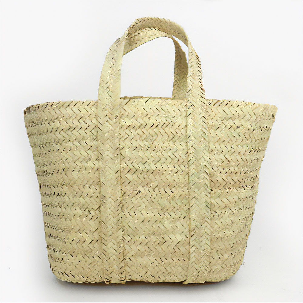 モロッコ椰子カゴ 椰子ハンドル 大