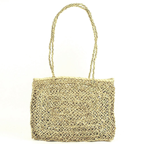 細か編み透かし四角カゴ