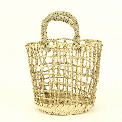 格子透かしカゴ 丸底 小