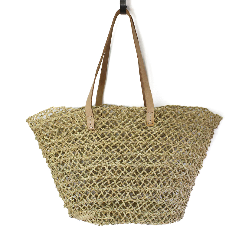 タザ透かしカゴ 楕円 M 透かしカゴ 平革ハンドル60CM