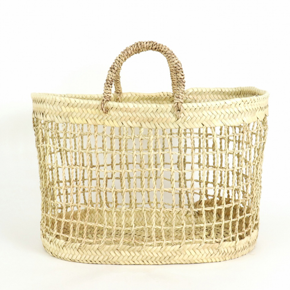 タザ楕円底格子ぽってり横長かご