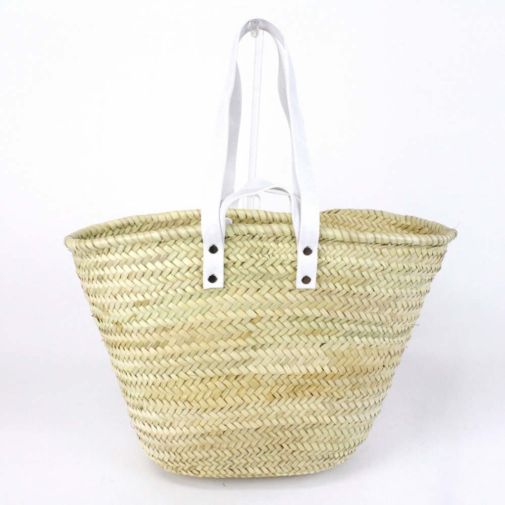 タザ楕円底 M 長短ハンドル 白革